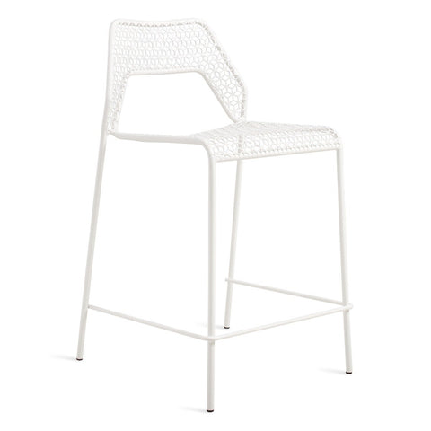 Blu Dot Hot Mesh stool in Off White, rear angle