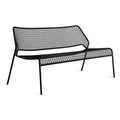 Hot Mesh Settee by Blu Dot in black powder-coated perforated steel, front three-quarter view