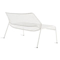 Hot Mesh Settee by Blu Dot in white powder-coated perforated steel, rear three-quarter view