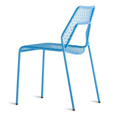 Simple Blue Hot Mesh Chair by Blu Dot with powder-coated steel frame and perforated seat and back