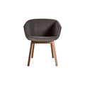 Host Chair by Blu Dot in Storm Velvet and Walnut, front view