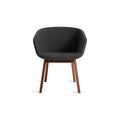Host Chair by Blu Dot in Maharam Meld In Panda and Walnut, low front view