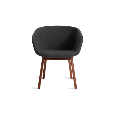 Host Chair by Blu Dot in Maharam Meld In Panda and Walnut, low front view