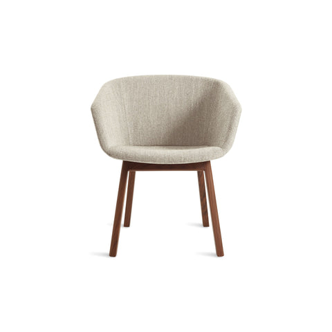 Host Chair by Blu Dot in Tait Stone and Walnut, low front view