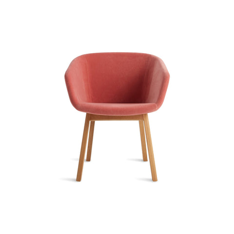 Host Chair by Blu Dot in Ablin Velvet and White Oak, low front view
