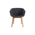 Host Chair by Blu Dot in Rostenkowski Blue and White Oak, low front view