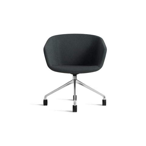 Host Task Chair by Blu Dot in Maharam Messenger In Everglade, low front view