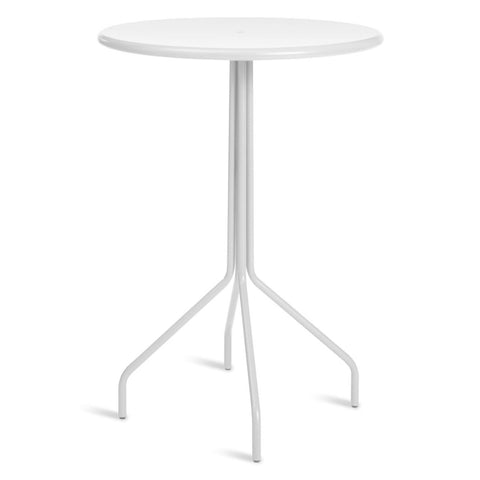 Hot Mesh 30" Bar Table by Blu Dot in powder-coated steel, Off White finish, front view