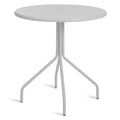 Hot Mesh 30" Café Table by Blu Dot in off-white powder-coated steel, front view
