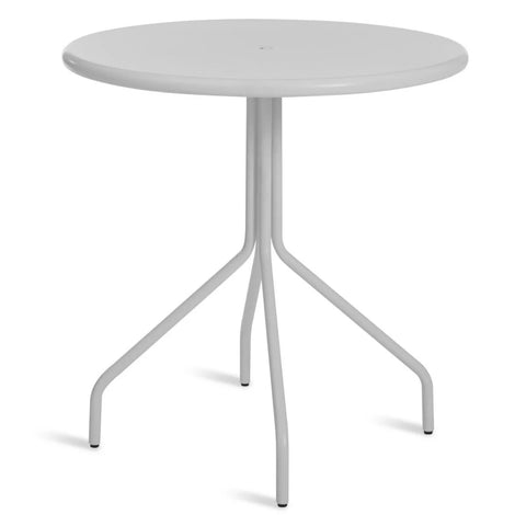 Hot Mesh 30" Café Table by Blu Dot in off-white powder-coated steel, front view
