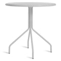 Hot Mesh 30" Café Table by Blu Dot in off-white powder-coated steel, front view