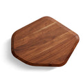 Overhead view of the removable beveled top on the acacia Hoard Tall Side Table with Storage