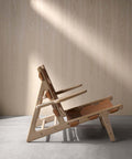 hunting chair in oak soaped with natural leather by borge mogensen for fredericia furniture