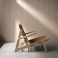 hunting chair in oak soaped with natural leather by borge mogensen for fredericia furniture