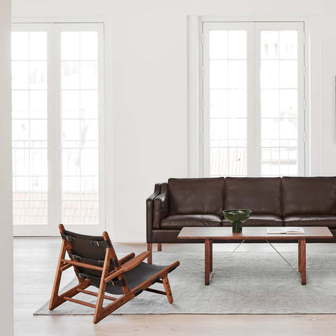 borge mogensen hunting chair and borge mogensen sofa and coffee table by fredericia furniture