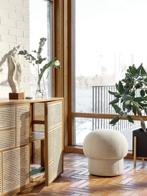 uno pouf in cream designed by design house stockholm