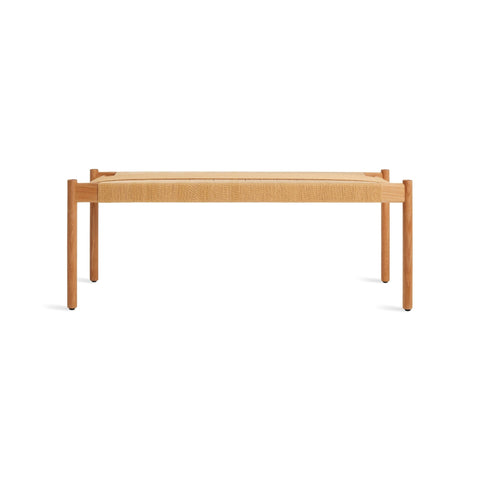 Invitation 48" Bench by Blu Dot in White Oak, low front view