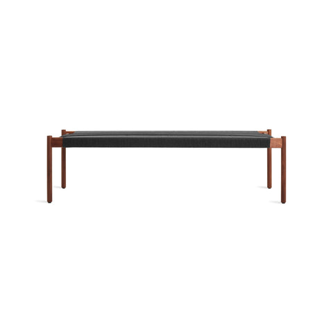 Invitation 64" Bench by Blu Dot in Walnut, low front view