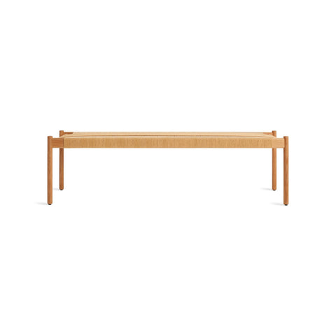 Invitation 64" Bench by Blu Dot in White Oak, low front view