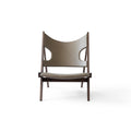 Knitting Lounge Chair in dark stained oak with Anilop leather upholstery by Audo Copenhagen.