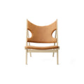 Knitting Lounge Chair by Audo Copenhagen in natural oak with cognac leather upholstery.