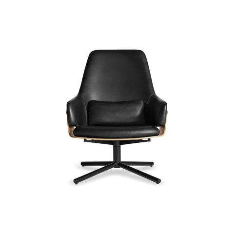 Lock Lounge Chair by Blu Dot in Onyx Leather, front view
