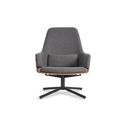 Lock Lounge Chair by Blu Dot in Gabro Grey, low front view