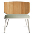 Low Fade Outdoor Lounge Chair by Blu Dot in Sunbrella Oasis with white powder-coated aluminum frame, front view