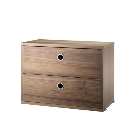 Walnut chest of drawers, 22.8" wide, for String® System modular shelving