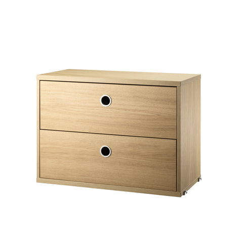 Oak chest of drawers, 22.8" wide, for String® System modular shelving