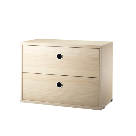 Ash chest of drawers, 22.8" wide, for String® System modular shelving