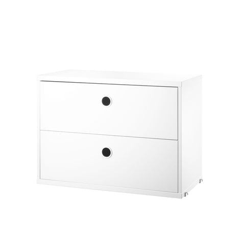 White chest of drawers, 22.8" wide, for String® System modular shelving