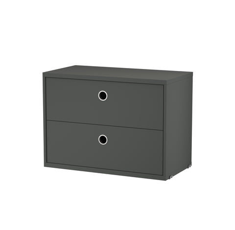Grey chest of drawers, 22.8" wide, for String® System modular shelving