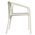 Lookout Outdoor Chair by Blu Dot in natural all-weather rope and white powder-coated aluminum, side view
