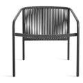 Lookout Outdoor Lounge Chair by Blu Dot in carbon all-weather rope and carbon powder-coated aluminum, front view