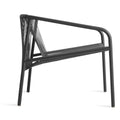 Lookout Outdoor Lounge Chair by Blu Dot in carbon all-weather rope and carbon powder-coated aluminum, side view