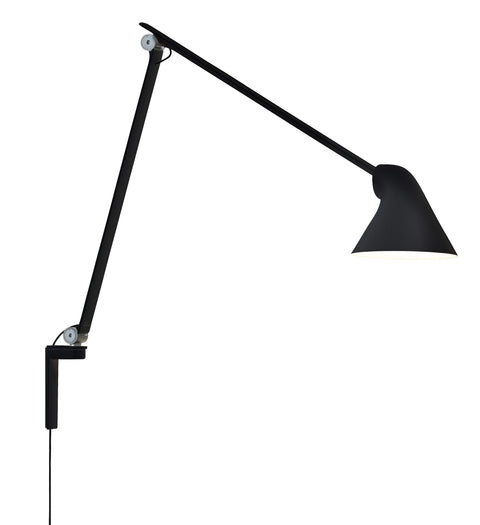 black long arm njp wall lamp by louis poulsen