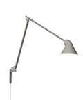 light grey long arm njp wall lamp by louis poulsen