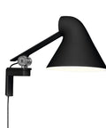 black short arm njp wall lamp by louis poulsen