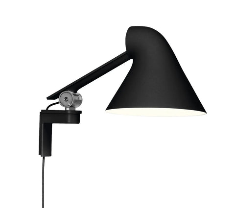 black short arm njp wall lamp by louis poulsen