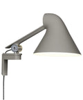 light grey short arm njp wall lamp by louis poulsen