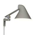 light grey short arm njp wall lamp by louis poulsen