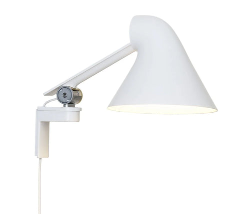 white short arm njp wall lamp by louis poulsen