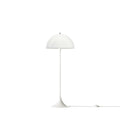 Louis Poulsen Panthella 400 Floor Lamp, white opal acrylic floor lamp, switched off, front view on a white background