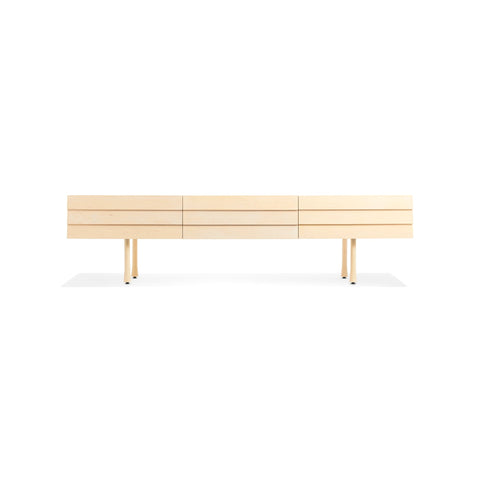 Lap Long and Low by Blu Dot in Whitewashed Maple Whitewashed and Maple, low front view