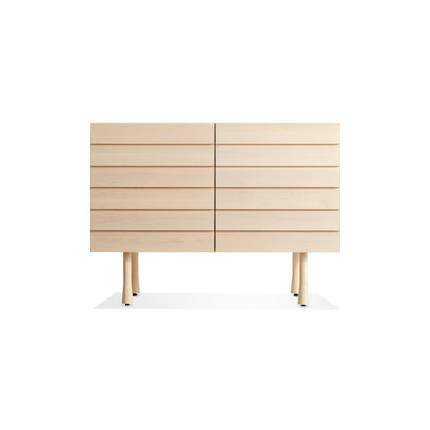 Lap 2 Door Credenza by Blu Dot in Whitewashed Maple Whitewashed and Maple, low front view