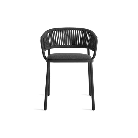 Mate Outdoor Chair by Blu Dot in Toohey Charcoal, low front view