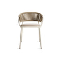 Mate Outdoor Chair by Blu Dot in Sunbrella Linen, low front view