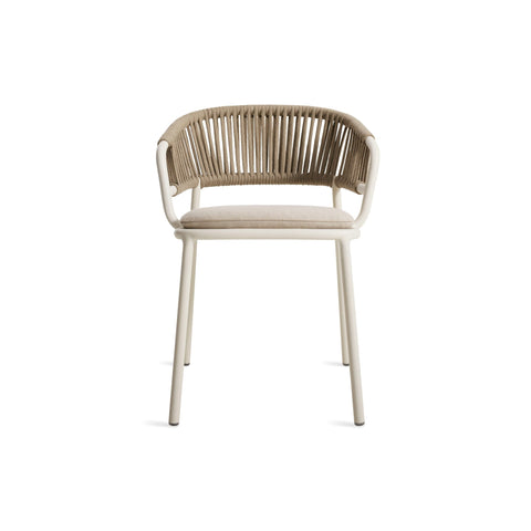 Mate Outdoor Chair by Blu Dot in Sunbrella Linen, low front view