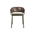 Mate Outdoor Chair by Blu Dot in Toohey Olive, low front view